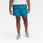 Men's Big & Tall Spacedye Print Hybrid Shorts - All In Motion Teal Xxxl, Blue