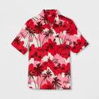 Men's Coca-cola Short Sleeve Button-down Shirt - Red/white