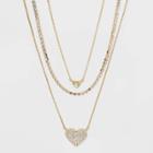 Sugarfix By Baublebar Double Heart And Chain Multi-strand Necklace - Gold