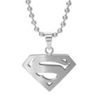 Men's Dc Comics Superman Logo Necklace In Stainless Steel - Silver (22),