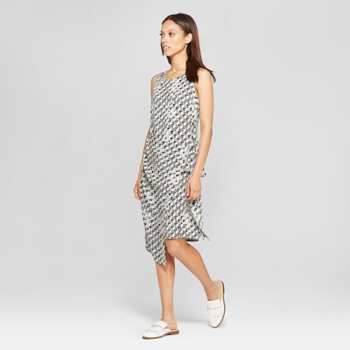 Women's Polka Doted Asymmetric Shift Dress - Mossimo White