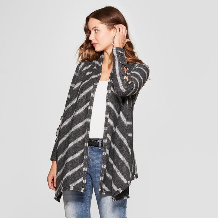 Women's Striped Long Sleeve Jacket - Knox Rose Carbon