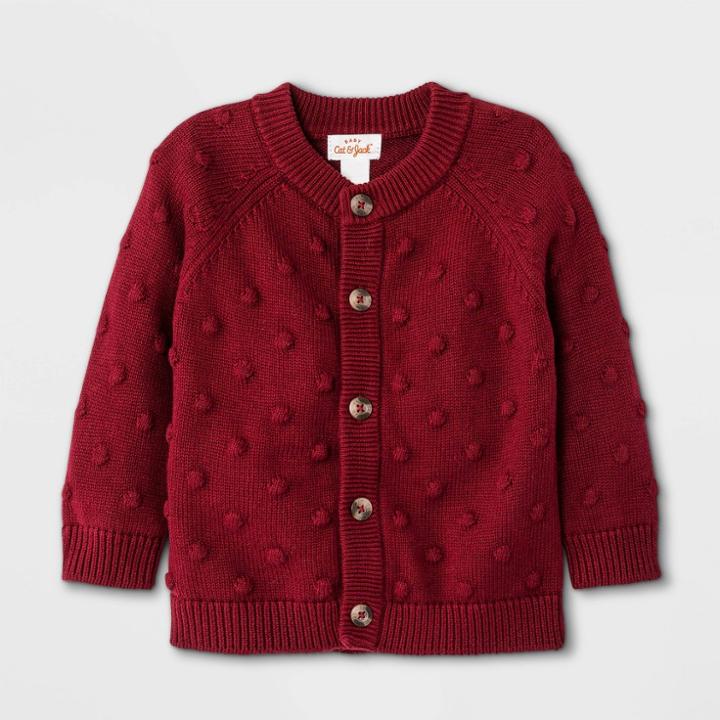 Baby Bobble Sweater Cardigan - Cat & Jack Maroon