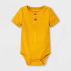 Baby Boys' Rib Henley Bodysuit - Cat & Jack Mustard Yellow Newborn