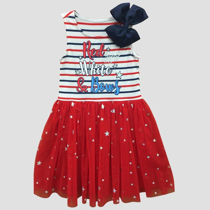 Girls' Nickelodeon Jojo Siwa 'red White & Bows' Skater Dress - White/red