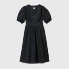 Women's Short Sleeve Eyelet Dress - A New Day Black