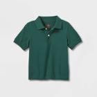 Toddler Boys' Short Sleeve Pique Uniform Polo Shirt - Cat & Jack Dark Green