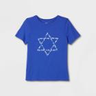 Kids' Adaptive Short Sleeve Hanukkah 'star' Graphic T-shirt - Cat & Jack Royal Blue