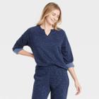 Women's Two-toned Fleece Lounge Sweatshirt - Stars Above Blue