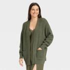 Women's Open Cardigan - A New Day Olive Green