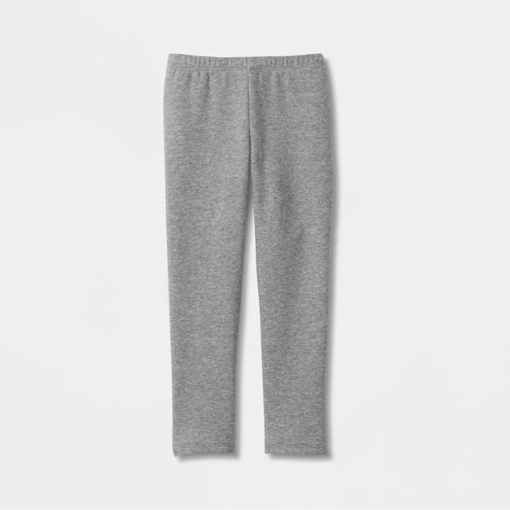 Toddler Girls' Solid Cozy Lined Leggings - Cat & Jack Gray