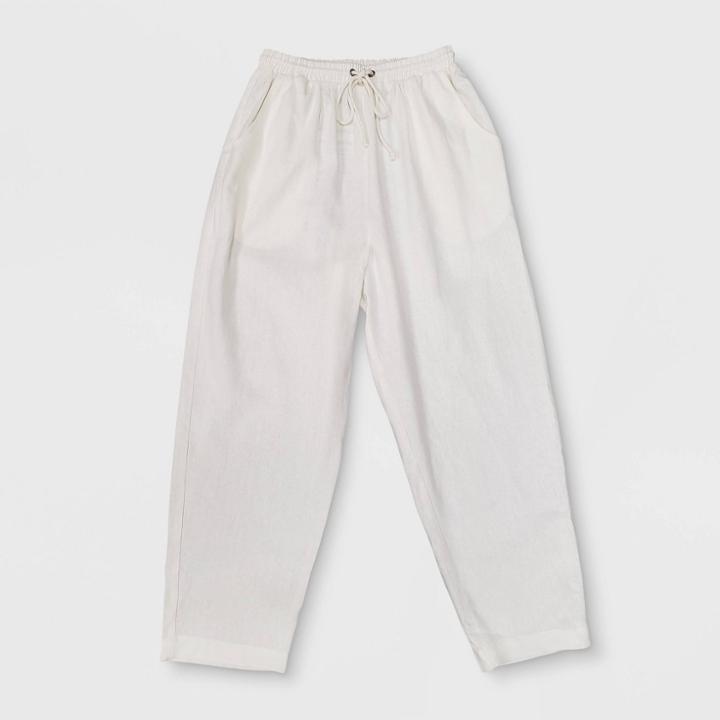 Women's High-rise Drawstring Waist Pants - Wild Fable Cream