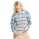 Women's Jacquard Collared Pullover Sweater - Sandy Liang X Target Blue Xxs