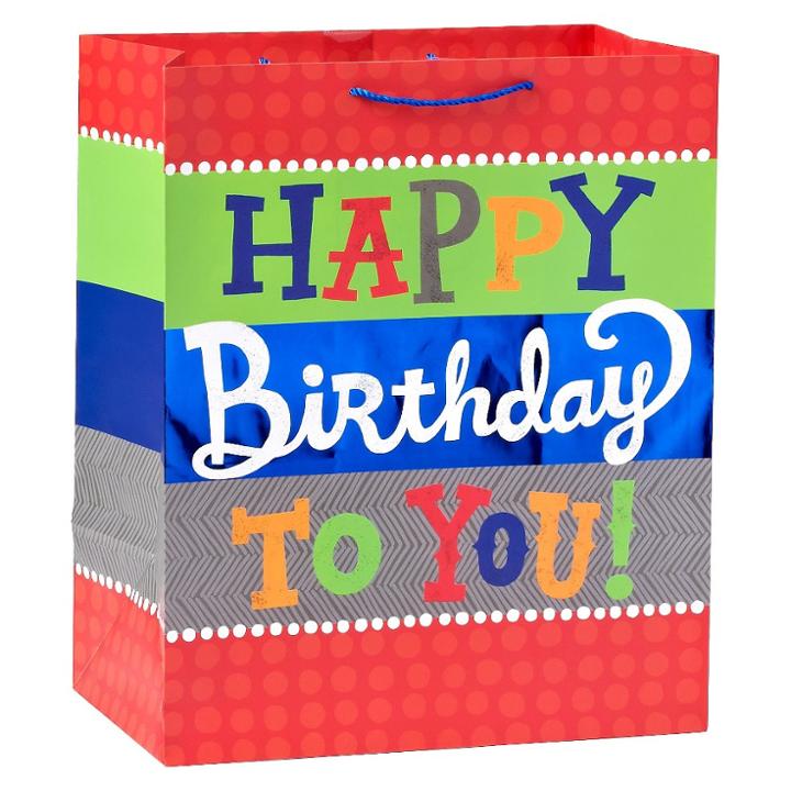 Spritz Happy Birthday Bold Colors Gift Bag -