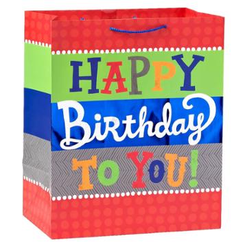 Spritz Happy Birthday Bold Colors Gift Bag -