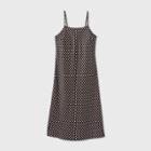 Women's Polka Dot Satin Slip Dress - A New Day Black/white