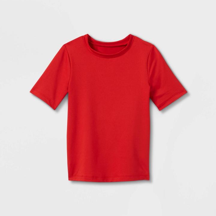 Toddler Boys' Short Sleeve Rash Guard Swim Shirt - Cat & Jack Red