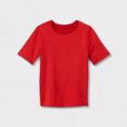 Toddler Boys' Short Sleeve Rash Guard Swim Shirt - Cat & Jack Red