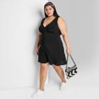 Women's Plus Size Woven Slip Dress - Wild Fable Black