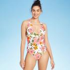 Women's Cross Back One Piece Swimsuit - Sunn Lab Swim Floral Xs,