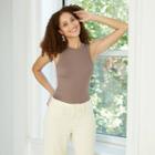 Women's Rib Layer Tank Top - A New Day Brown