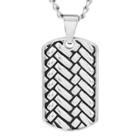 Crucible Men's Stainless Steel Woven Design Dog Tag Pendant,