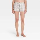 Women's Plaid Flannel Pajama Shorts - Stars Above Gray
