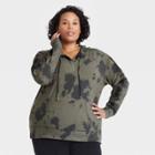 Women's Plus Size Hooded Sweatshirt - Knox Rose Green Tie-dye