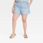 Women's Plus Size High-rise A-line Midi Jean Shorts - Universal Thread