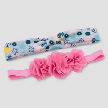Baby Girls' 2pk Flower Headwrap - Just One You Made By Carter's Pink,