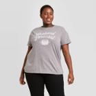 Fifth Sun Women's Plus Size Weekend Forecast: Football Short Sleeve Graphic T-shirt - Gray