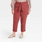 Women's High-rise Tapered Cropped Pants - Universal Thread Rust Red