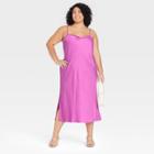 Women's Plus Size Apron Slip Dress - A New Day Purple