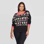 Women's Stranger Things Plus Size Graphic Sweater (juniors') - Black 1x, Women's,