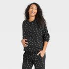 The Nines By Hatch French Terry Maternity Sweatshirt Black Floral Print