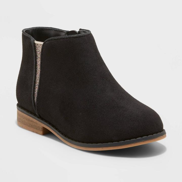 Toddler Girls' Noley Zipper Slip-on Riding Boots - Cat & Jack Black