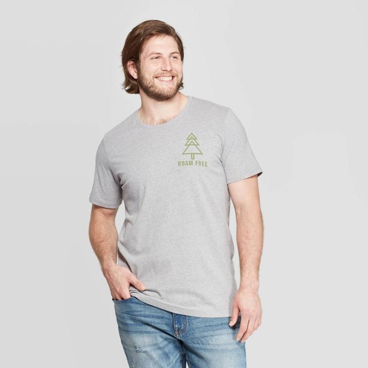 Petitemen's Big & Tall Printed Short Sleeve Roam Free Graphic T-shirt - Goodfellow & Co Thundering Gray