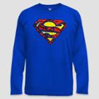 Warner Bros. Boys' Superman Long Sleeve Graphic T-shirt - Blue