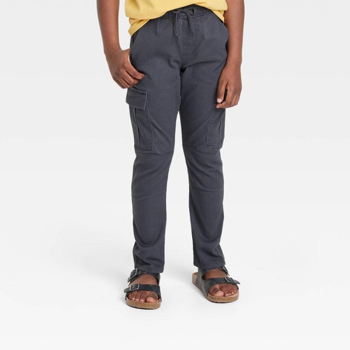 Plusboys' Stretch Pull-on Cargo Jogger Fit Pants - Cat & Jack Charcoal Gray