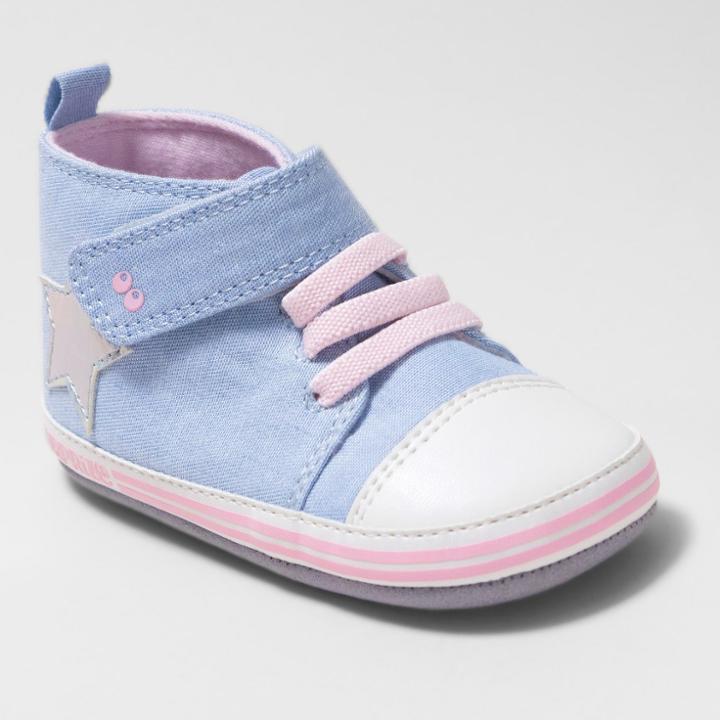 Baby Girls' Surprize By Stride Rite Darla High Top Sneaker Mini Shoes - Chambray Blue