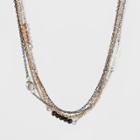 Target Multi Row Chain Choker With Bead Necklace,