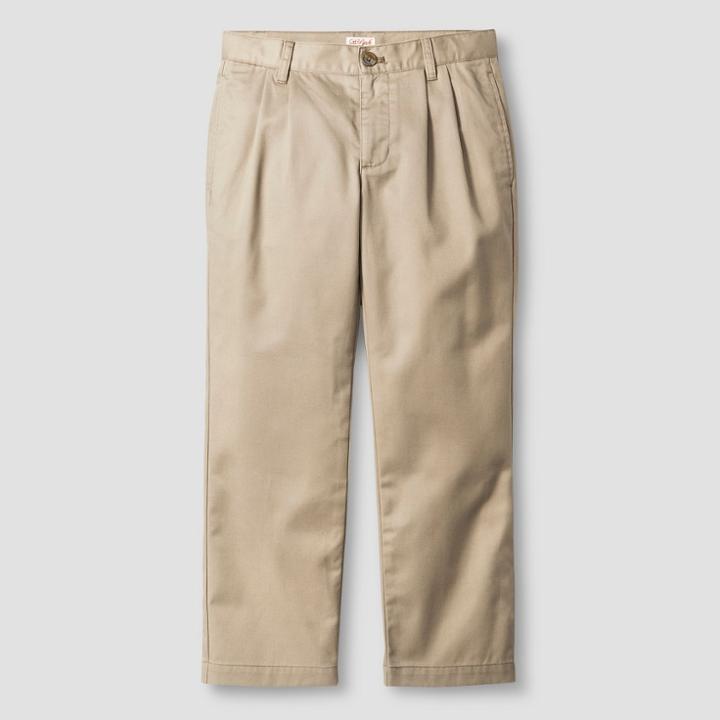 Husky Boys' Reinforced Knee Pleated Pants - Cat & Jack Vintage Khaki 8,