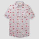 Disney Men's Toy Story Short Sleeve Graphic Button-down Shirt - White