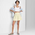 Women's Knit Mini Tennis A-line Skirt - Wild Fable Pale Yellow
