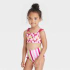 Baby Girls' 2pc Floral Print Bikini Set - Cat & Jack Rose Red