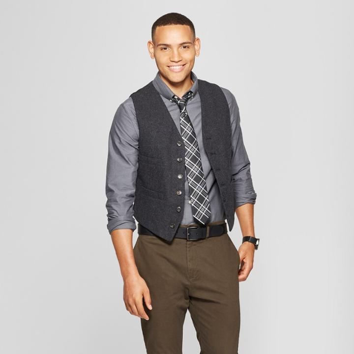Men's Tailored Suit Fashion Vest - Goodfellow & Co Deep Charcoal