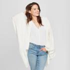 Women's Woven Patterned Cocoon Cardigan - Universal Thread White