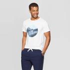 Men's Standard Fit Short Sleeve Mountain Range Graphic T-shirt - Goodfellow & Co Optic White