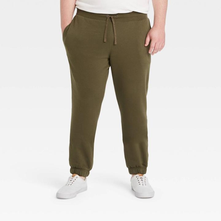 Men's Big & Tall Fleece Jogger Pants - Goodfellow & Co Late Night Green