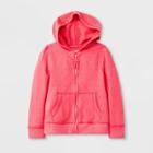 Toddler Girls' Adaptive Fleece Zip-up Hoodie - Cat & Jack Coral 4t, Girl's, Orange